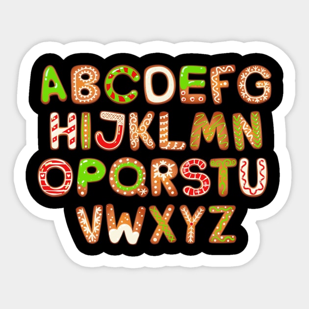 Christmas Alphabet ABCs Pre-K Kindergarten Teacher Student Sticker by _So who go sayit_